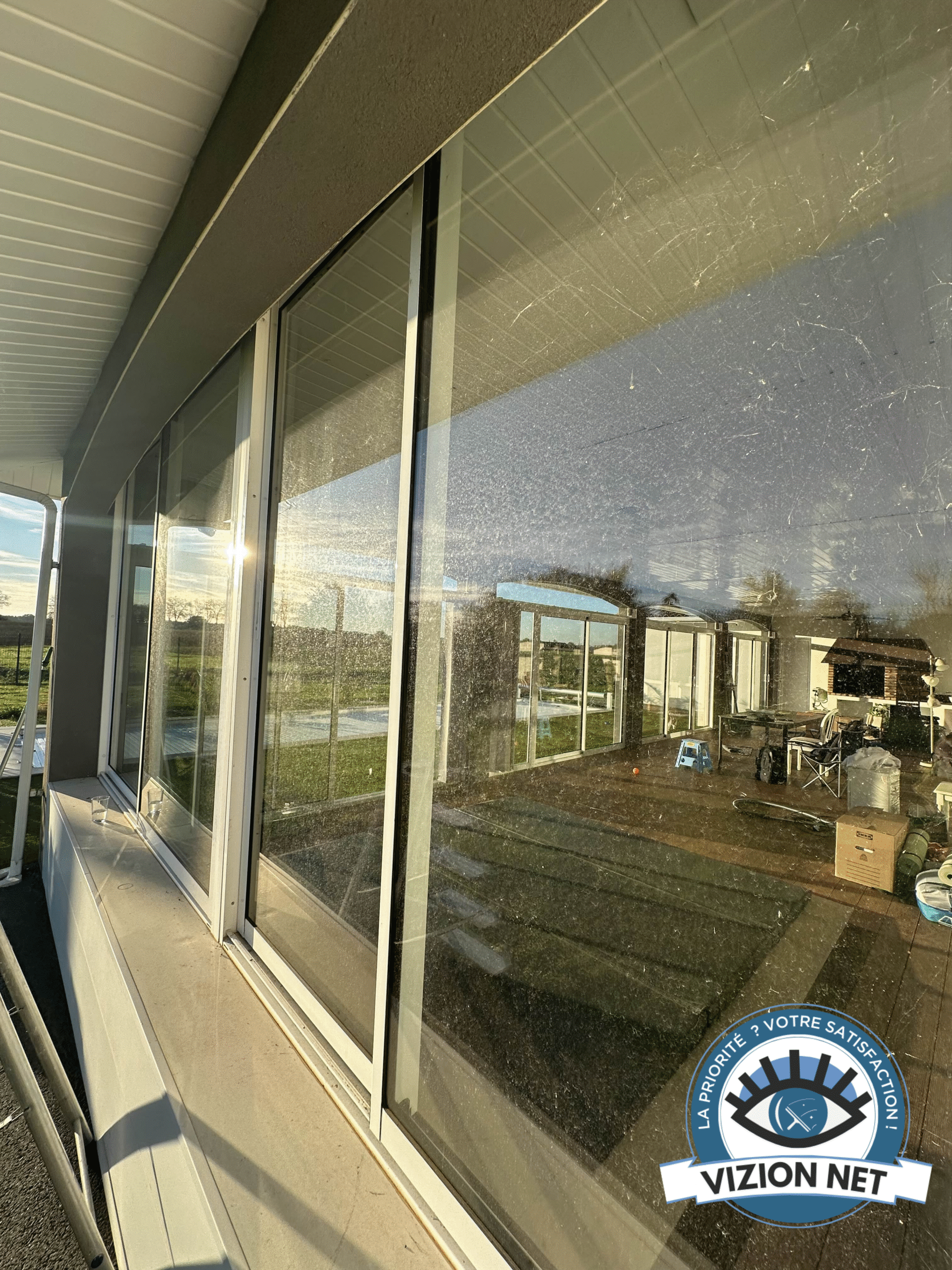 AVANT NETTOYAGE VIZION NET NETTOYAGE VITRES